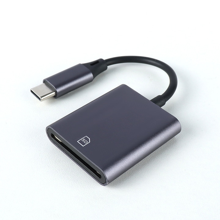 Четец на карти, съвместим с Apple, Android, Huawei Type-C, лаптоп, камера, SD/TF