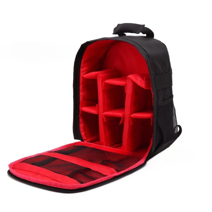 Geanta pentru camera, impermeabila, puternica si durabila, curea de umar reglabila, buzunare laterale cu plasa, compartimente multiple