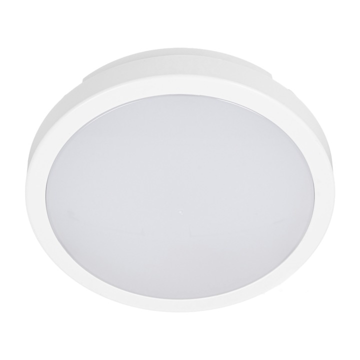 Plafoniera cu LED, Ledhoff, exteriora, 18W, 1800lm, Calda/Neutra/Rece, IP65, 3000K/4000K/6500K, 120°, 230V, PVC, Clasa eficienta energetica F, 22 x 5.5cm, Alb