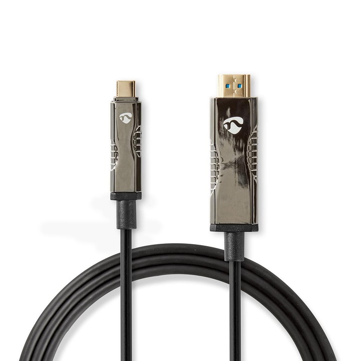 Кабел USB-C към HDMI, AOC, Type-C мъжки - HDMI мъжки, 5 м, черен, Nedis