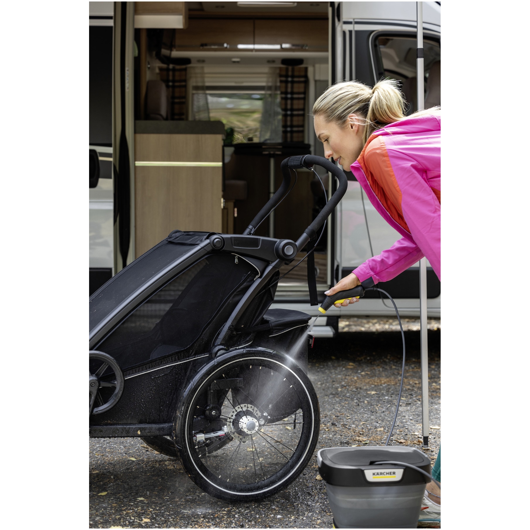 Aparat de spalat cu presiune joasa pe acumulator Karcher Foldable