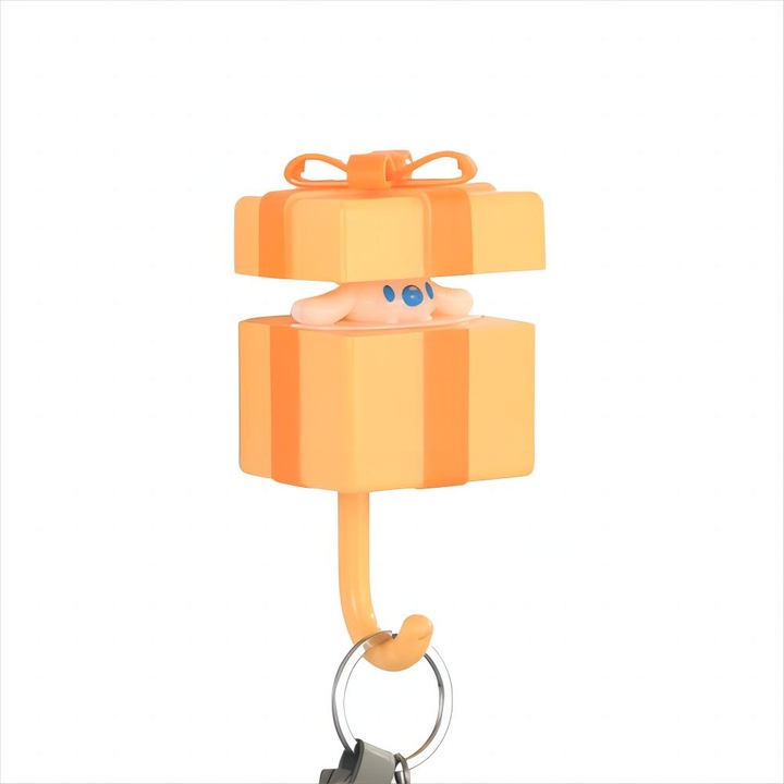 Carlige adezive ASDIIT® designul cutiei cadou, fara gaunire carlige de prosoape, plastic, galben