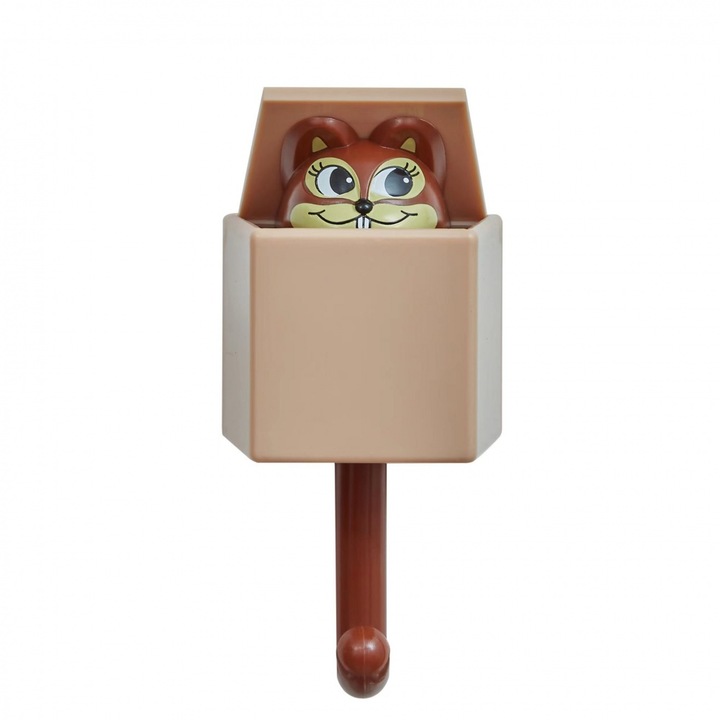 Carlige adezive ASDIIT® design animale desene animate, fara gaunire carlige de prosoape, plastic, maro inchis