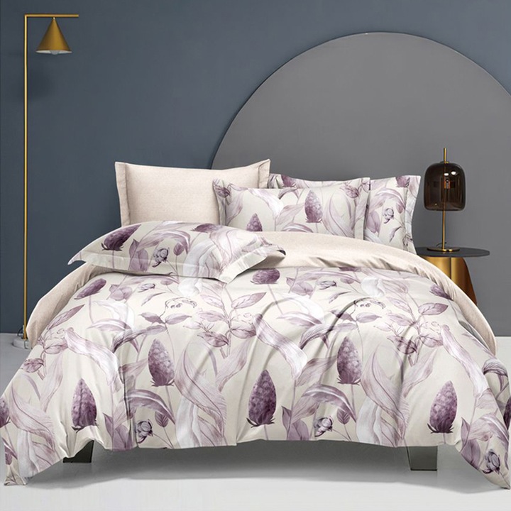 Ágynemű egy személy részére 2 téglalap alakú párnahuzattal, Bushra, mercerizált pamut, többszínű