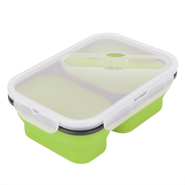 Set recipiente pliabile pentru camping, AMRINUGL, silicon de grad alimentar, rezistente la scurgeri, sigilate ermetic, ideale pentru calatorii, picnicuri.