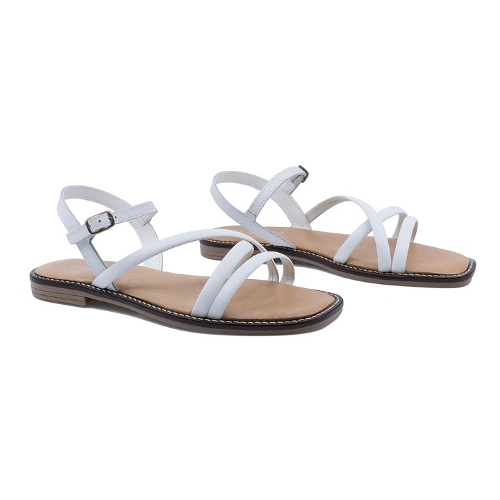 Női szandál, Ital, ITA-6090, alkalmi, természetes bőr, fehér, 41