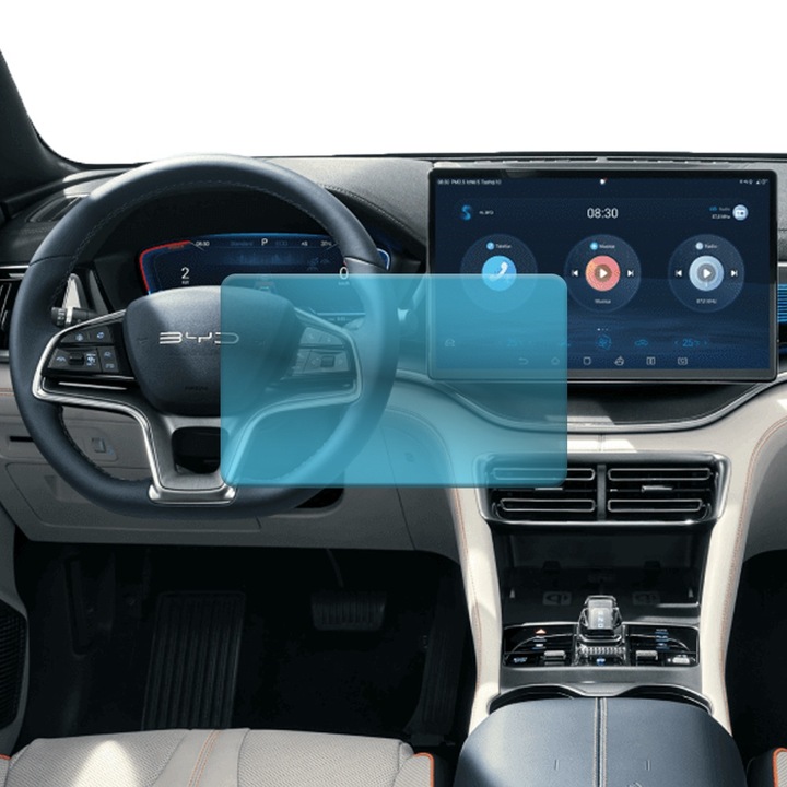 Folie Protectie Navigatie Auto din Hydrogel Regenerabil pentru BYD Song Plus 2020, OPTIM SOLUTION, Protectie Completa, Flexible Hydro-Crystal, Aspect Impecabil, Premium Optim Core Technology, Anti-zgarieturi, Advanced Sensitivity, Transparenta