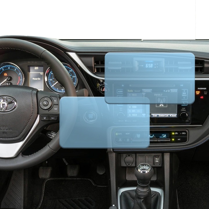 Защитно фолио Optim Solution, Регенерируем хидрогел, За автомобилна навигация, За Toyota Corolla 2017, Пълна защита, Гъвкав хидрокристал, Безупречен външен вид, Технология Premium Optim Core, Против надраскване, Прозрачно, Комплект 2