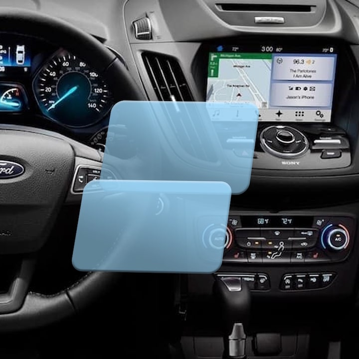Защитно фолио Optim Solution, Регенерируем хидрогел, За автомобилна навигация, За Ford Escape, Пълна защита, Гъвкав хидрокристал, Безупречен външен вид, Технология Premium Optim Core, Против надраскване, Прозрачно, Комплект 2