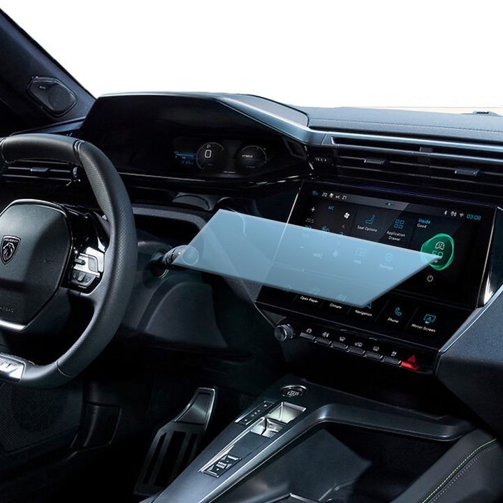 Защитно фолио Optim Solution, Регенерируем хидрогел, За автомобилна навигация, За Peugeot 408, Пълна защита, Гъвкав хидрокристал, Безупречен външен вид, Технология Premium Optim Core, Против надраскване, Прозрачно