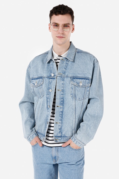 COLIN'S, Jacheta din denim cu aspect decolorat, Albastru pastel