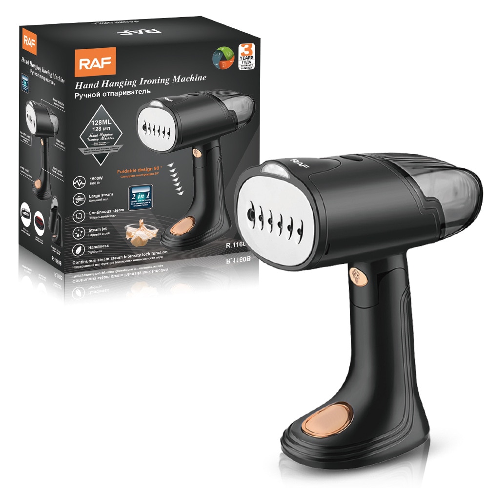 Aparat de calcat cu abur portabil RAF, 1500W, mana, mic