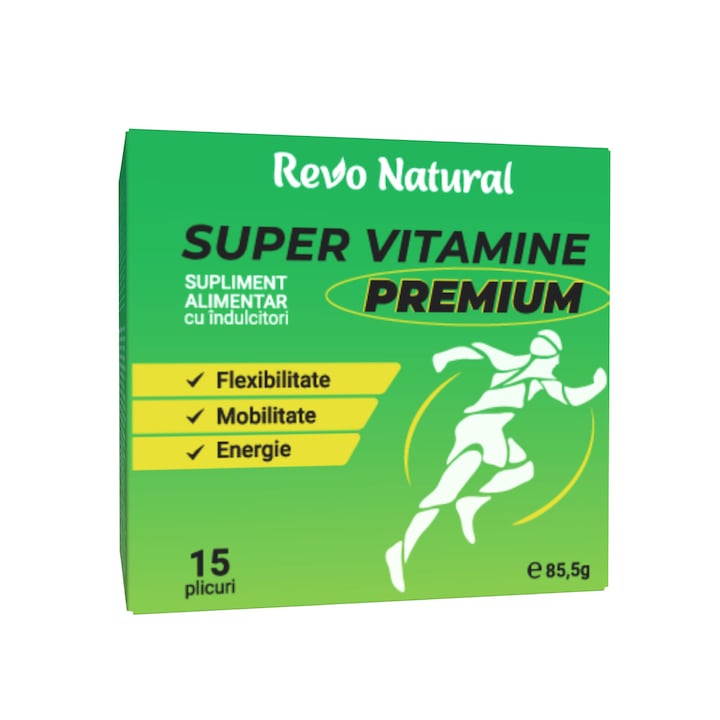 Complex vitamine si minerale premium, Super Vitamine Premium, 15 plicuri solubile, Revo Natural