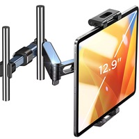 Suport auto de Tableta si Telefon pentru tetiera, 4.7-11 inch, brat de extensie ajustabil 360 grade, ideal pentru copii sau adulti, Negru