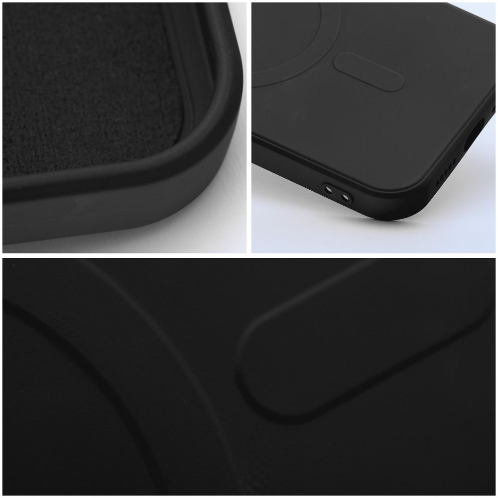 Husa din Silicon Mag Cover pentru iPhone 15 Pro Negru, MagSafe