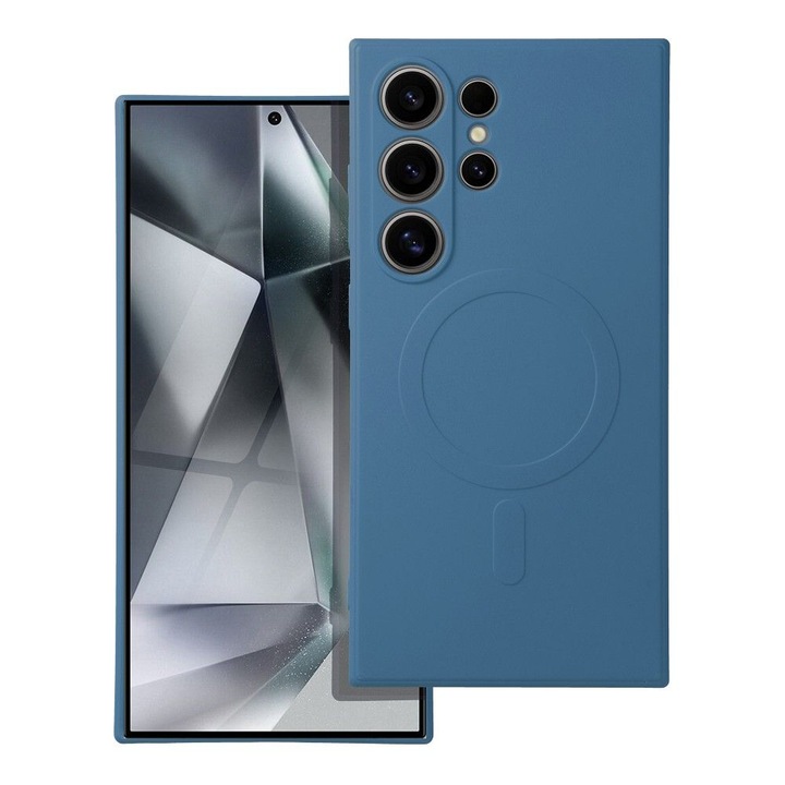 Husă din silicon cu MagSafe, G-Tech, Albastru închis, pentru Samsung Galaxy S26 Ultra, rezistentă