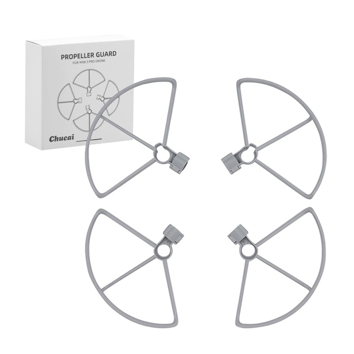 Защитен комплект от 4 Chucai пропелери за DJI Mini 3 Pro, лесен за инсталиране, сив
