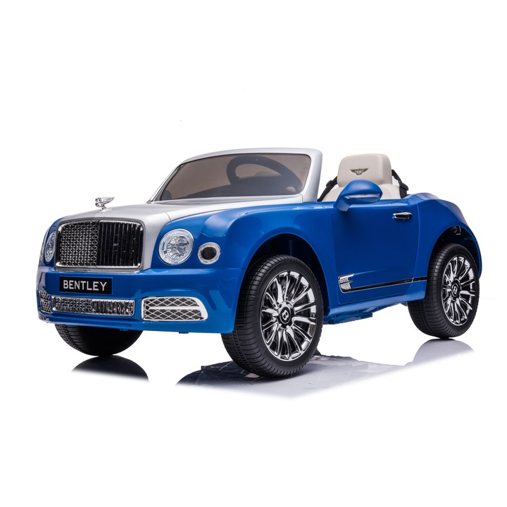 Masinuta electrica pentru copii Bentley Mulsanne 2x 45W 12V 7ah, culoare albastra