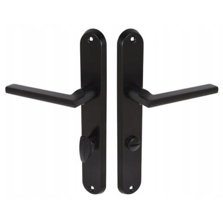 Maner usa interior, GAMET, WC dreapta, lung, negru mat, 72mm