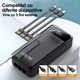 Acumulator si baterie externa, tehnologie PD de mare viteza 22.5w, power bank 20000 MA si, display digital, iluminare LED, 3 cabluri externe, negru