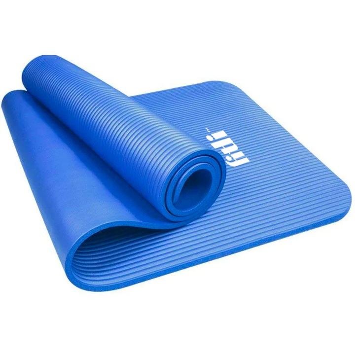 Йога постелка за упражнения, дунапрен, 183x61 см, син