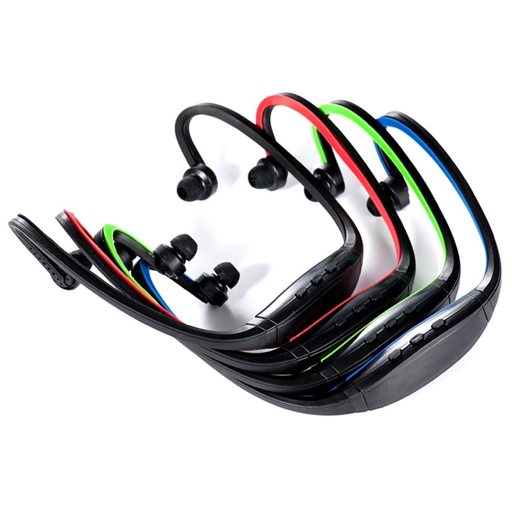 Casti In-Ear, Casti fara fir pentru sport, pentru iPhone Huawei XiaoMi, card TF/SD, microfon, verde