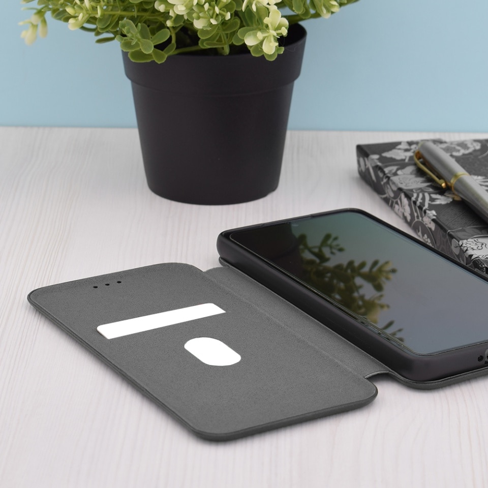 Husa pentru Motorola Edge 60 Fusion, SKYDDAR INNOVATION, Safe Wallet tip carte din Piele Ecologica, Suport Carduri, Inchidere Magnetica, Negru, set cu sticker