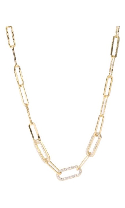 Lantisor cu Zale din Argint 925 si cristale zirconiu, placat cu Aur 18K