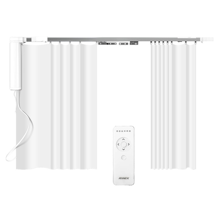 Set complet sina draperii electrice inteligente smart extensibila 2.5-4.5m, motor inteligent smart WiFi, control din app mobila Tuya, control telecomanda BT