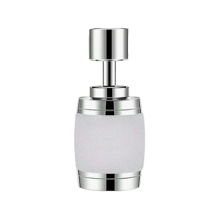 Extensie robinet cu filtrare apa, aerator, 3 moduri curgere apa, pivotant 360°, grip silicon, alb, AVI-4131