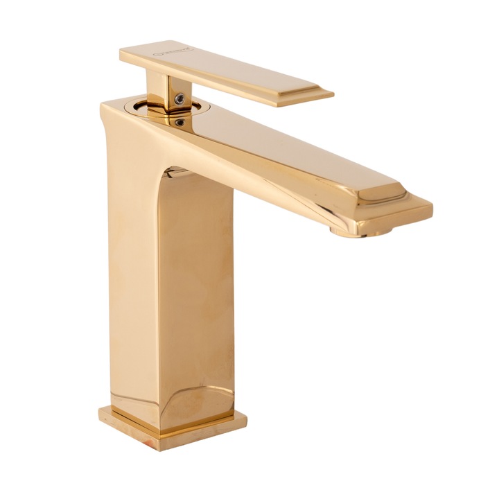 Смесител за умивалник, монтаж на мивка за баня, злато