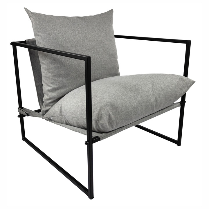 2db X-Group4th kerti fotel szett, fémvázas, kivehető párnák, szürke, 80x78x70cm