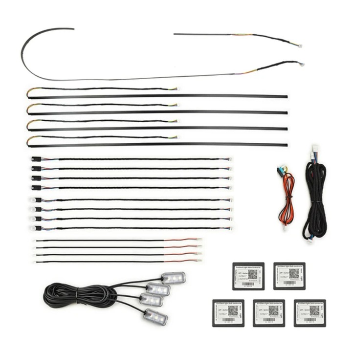 Kit Lumini Ambientale Interior Auto Dinamice Symphony Rgb Benzi Acrilice 18 in 1 Aplicatie Bluetooth