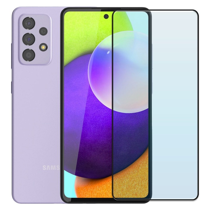 Folie din sticla securizata pentru Samsung Galaxy A52 / A52s 5G, HAMSTERBOX Glass Shield, Protectie completa ecran, Full face, Aplicare rapida, Case Friendly, Transparenta