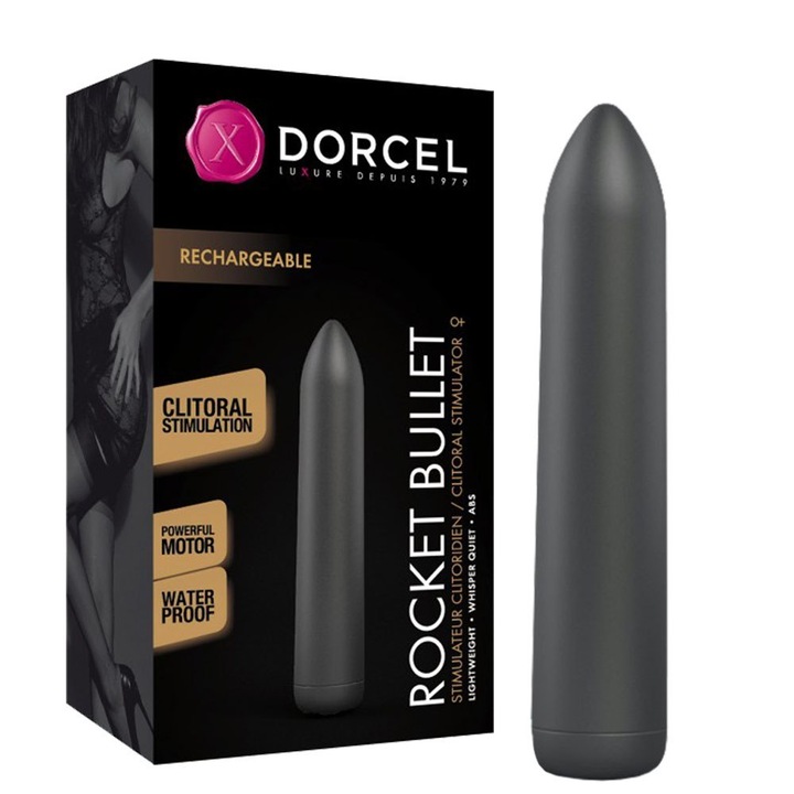 Vibrator Dorcel Rocket Bullet, 16 moduri de vibratie, ABS, 8.7x1.6cm