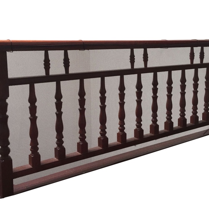 Предпазна мрежа за деца AllizBan, 300x79см, кафява, полиестер, за балкон и стълбище