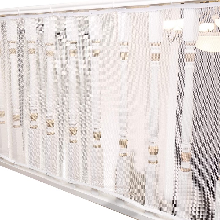 Plasa de siguranta copii AllizBan, pentru balustrade de la scari si terase, alb, 3 x 0.8 m