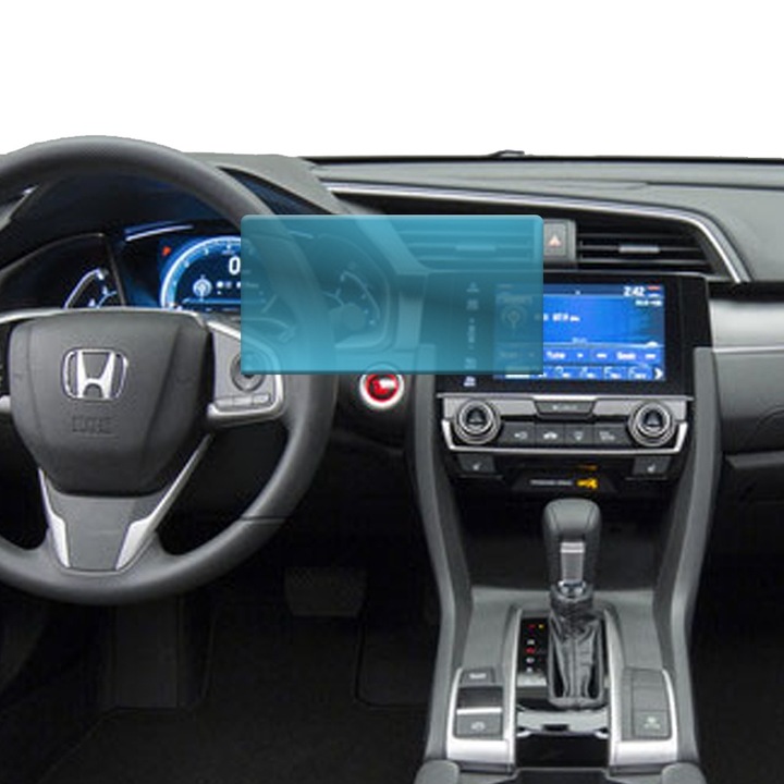 Защитно фолио за автомобилна навигация Optim Solution, За Honda Civic 2016 10th, Регенерируем хидрогел, Пълна защита, Гъвкав хидрокристал, Технология Premium Optim Core, Против надраскване, Прозрачно