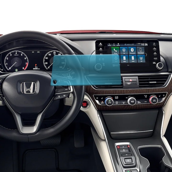 Защитно фолио за автомобилна навигация Optim Solution, За Honda Accord 2018 10th, Регенерируем хидрогел, Пълна защита, Гъвкав хидрокристал, Технология Premium Optim Core, Против надраскване, Прозрачно