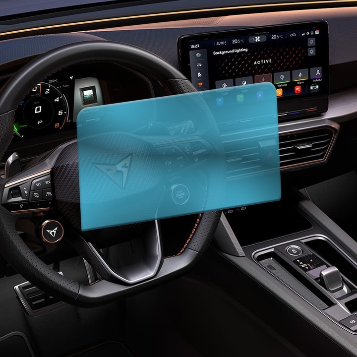 Folie Protectie Navigatie Auto din Hydrogel Regenerabil pentru Seat Leon Cupra, OPTIM SOLUTION, Protectie Completa, Flexible Hydro-Crystal, Aspect Impecabil, Premium Optim Core Technology, Anti-zgarieturi, Advanced Sensitivity, Transparenta