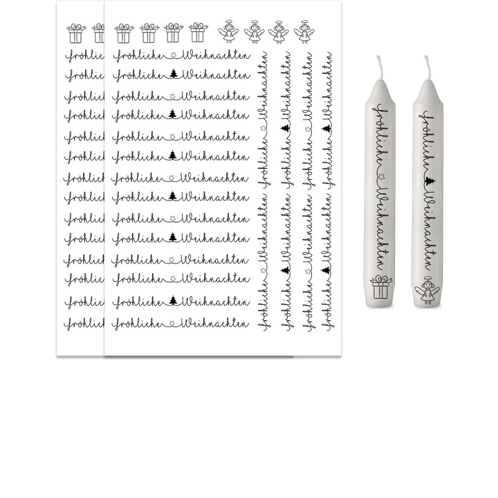 2 db ALLAVA gyertya matrica lapos készlet, karácsonyi modell, A4, barkács, gyertyák díszítésére, német