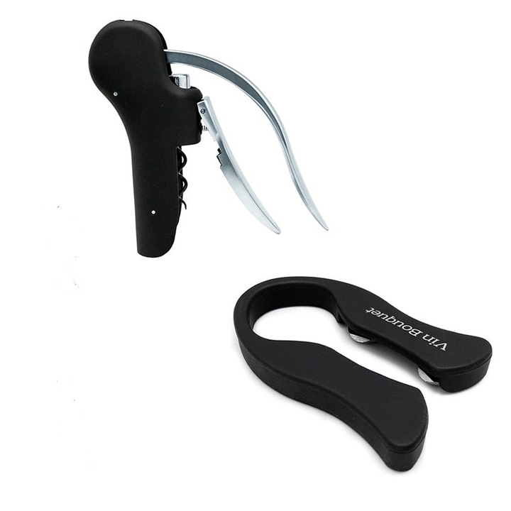 Set 2 piese, desfacator si taietor capison pentru sticle vin