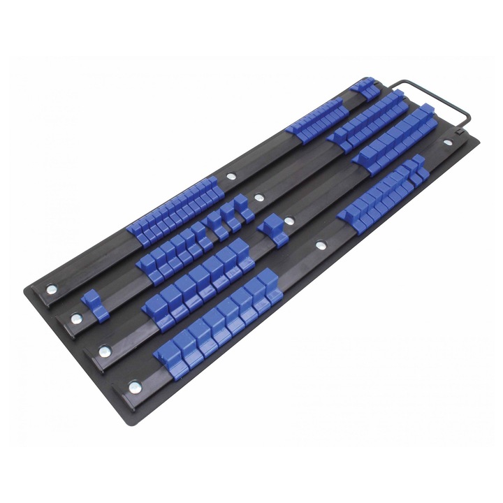 Dugókulcs tartó sín, Asta, 1/4", 3/8", 1/2" dugókulcsoknak, 80 foglalat