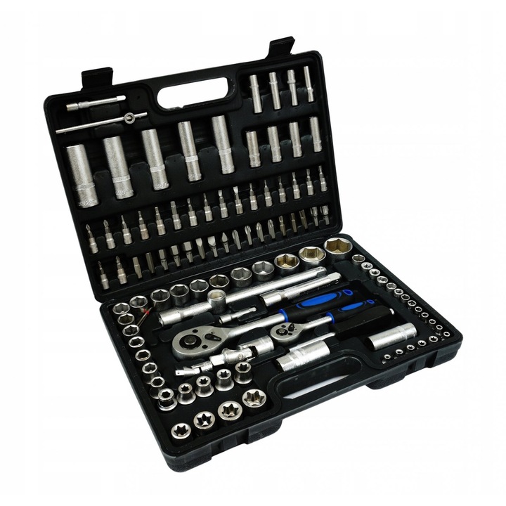 Trusa chei scule 108 piese, tubulare lungi capate surubelnita E torx (BK-109-01)