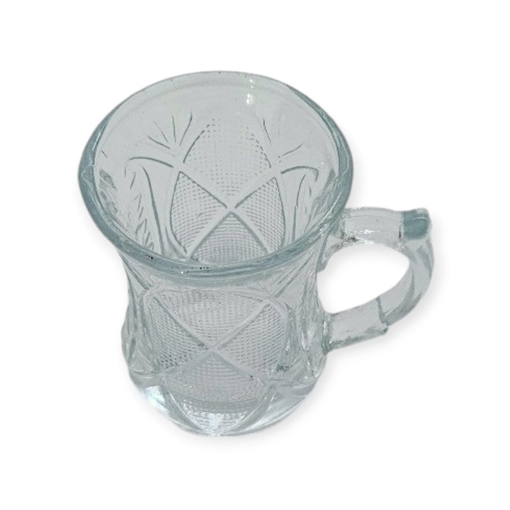 6 csésze euro kávés bögre nílusi üveg készlet átlátszó üvegből fogantyúval és mintával, 50 ml