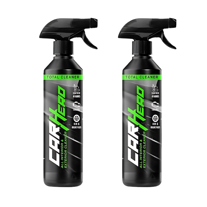Set 2 x Solutie Curatare Generala si Scos Pete, Total Cleaner, Car Hero, Detailing Auto, 500ml