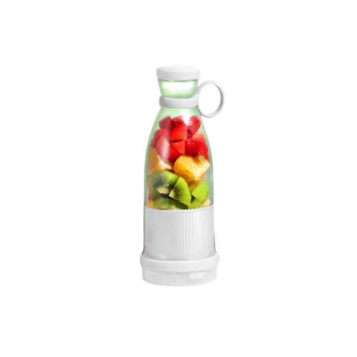 Joy&Life vezeték nélküli mini turmixgép gyümölcsléhez és turmixhoz, 350 ml-es, fehér