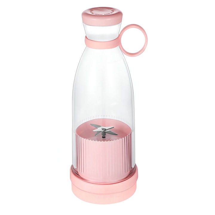 Joy&Life vezeték nélküli mini turmixgép gyümölcsléhez és turmixhoz, űrtartalom 350 ml, rózsaszín
