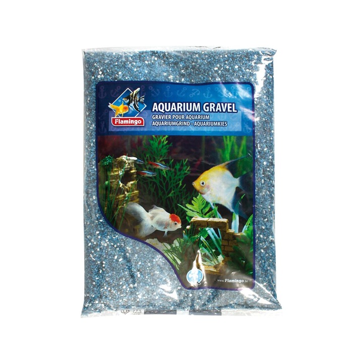 Nisip pentru acvariu, Flamingo, Neptunus, albastru/negru/gri 4 kg