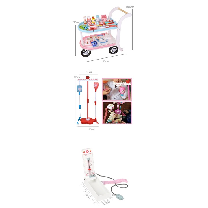 Set de joaca din lemn, Mappy - Micul Doctor, 35 piese